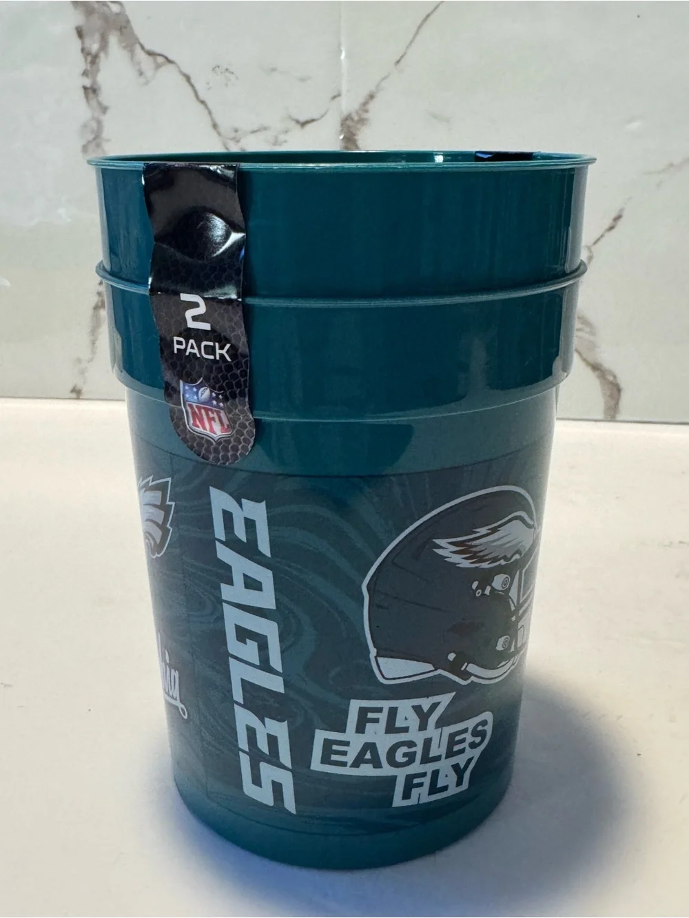 NFL Philadelphia Eagles Teal Plastic Party Cups - 2 Pack